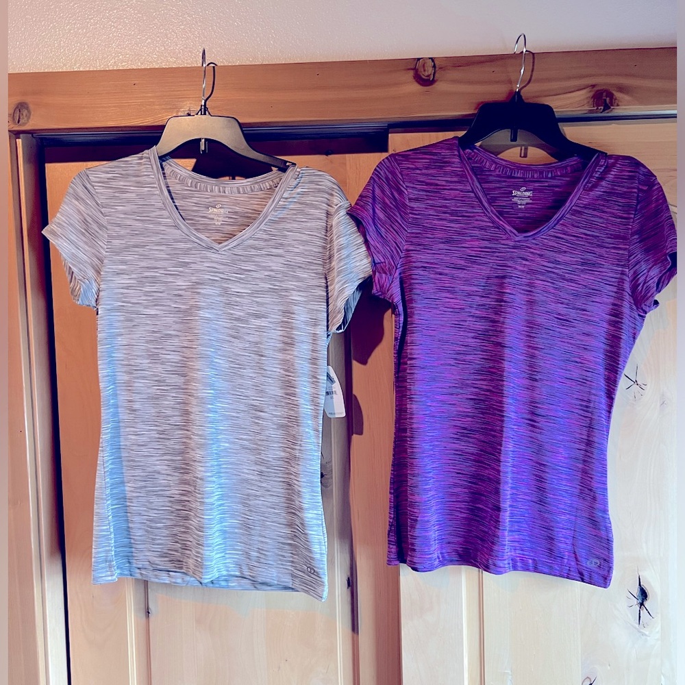 2 brand new with tags. Gray marled and purple marled. Size medium.